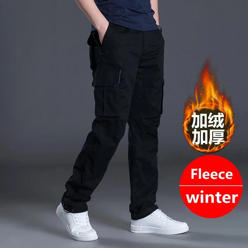 Spring Autumn Men\'s Cargo Pants Mens Casual Multi Pockets Military Large Size Tactical Pants Men Outwear Straight Winter Pants