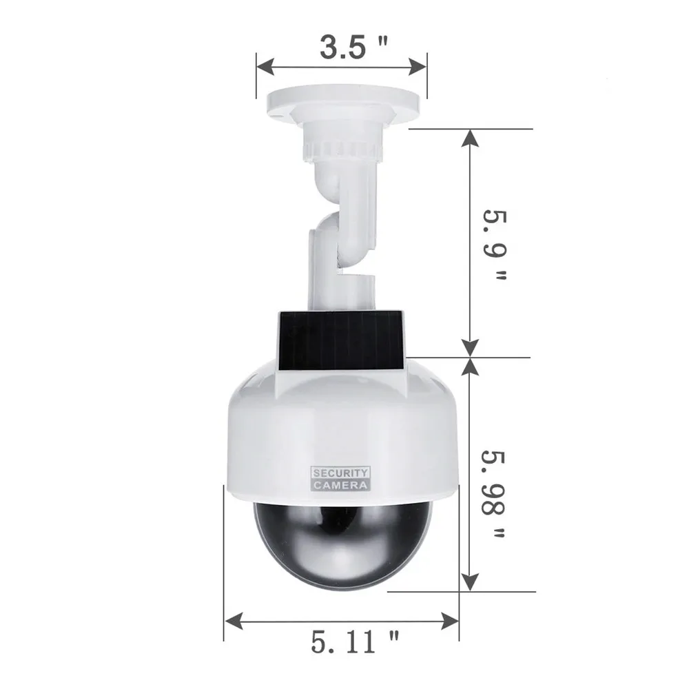 cctv dummy camera fake solar power video surveillance outdoor flashing red led Simulation ptz battery security dome dummy cam