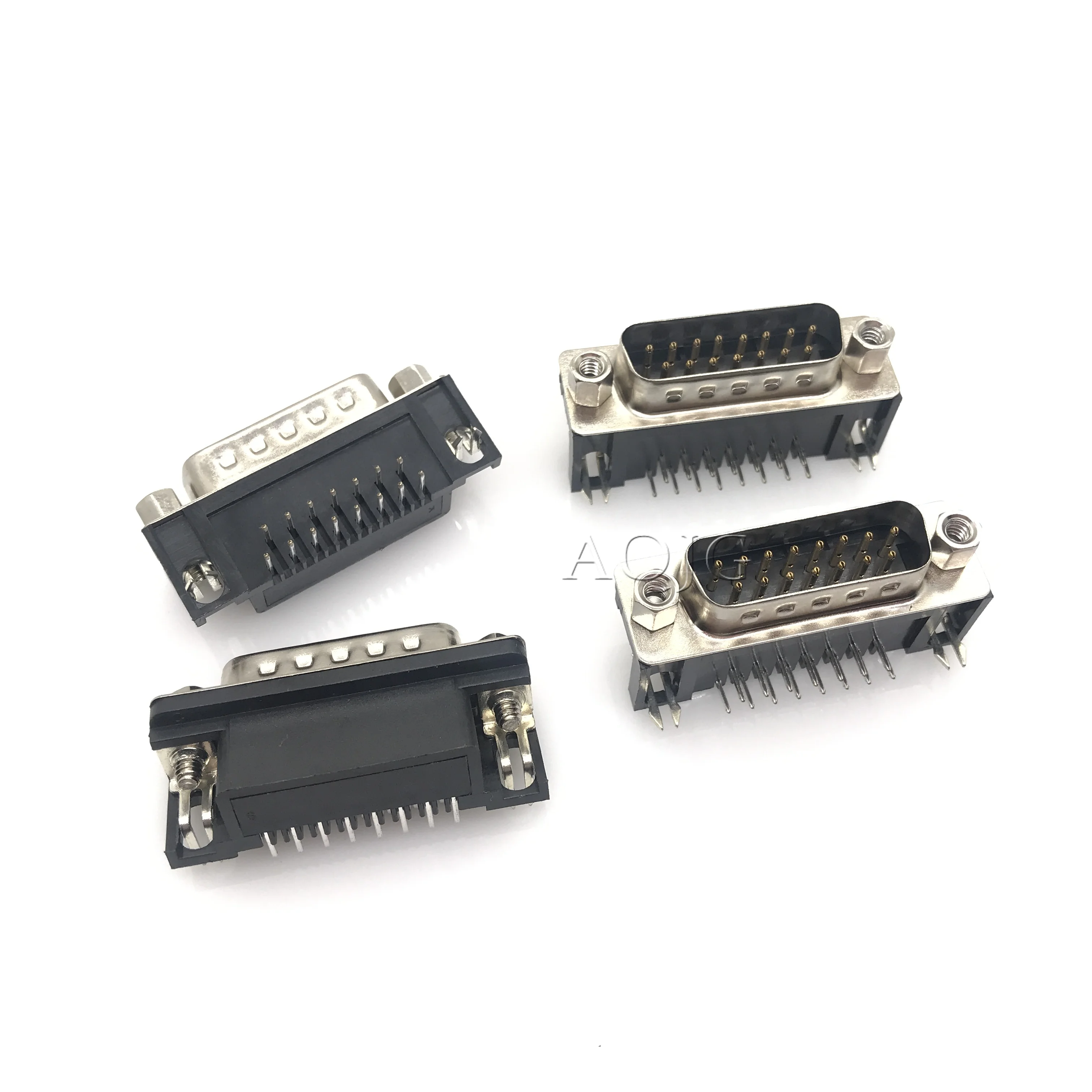 DR15 DB15 D-SUB Angle Angled 15 Pin Female Male PCB Mount Socket Connector