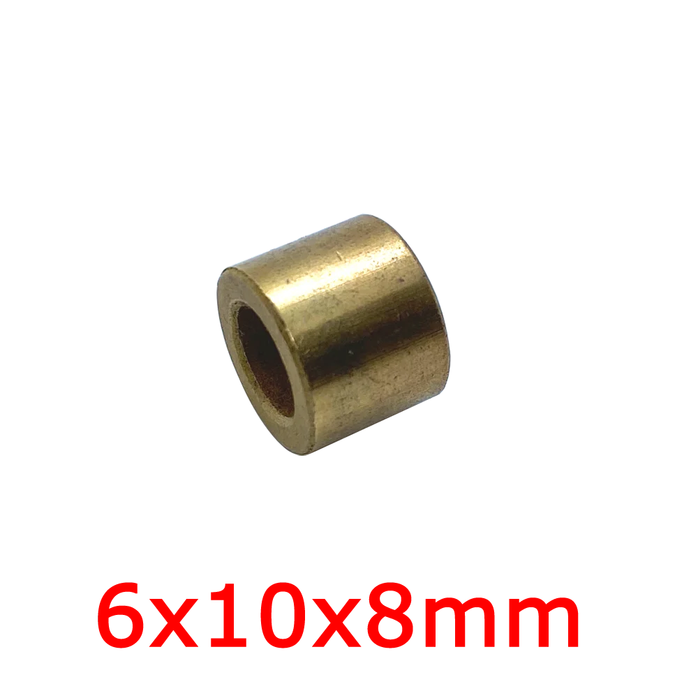 6x10x8mm SAE Oil Sintered PM Bronze Bearing 6mm Spindle Brass Sleeve Bushing Copper Alloy Self Lubricating Plain Bush