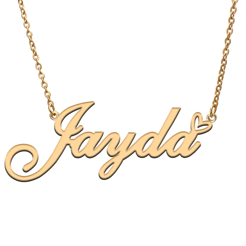 

Jayda Name Tag Necklace Personalized Pendant Jewelry Gifts for Mom Daughter Girl Friend Birthday Christmas Party Present