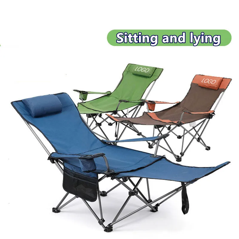 

Factory Outdoor Camping Beach Sitting Lying Chair Portable Reclining Stools Folding Lunch Break Office Soft Seat Couch Easy Bed