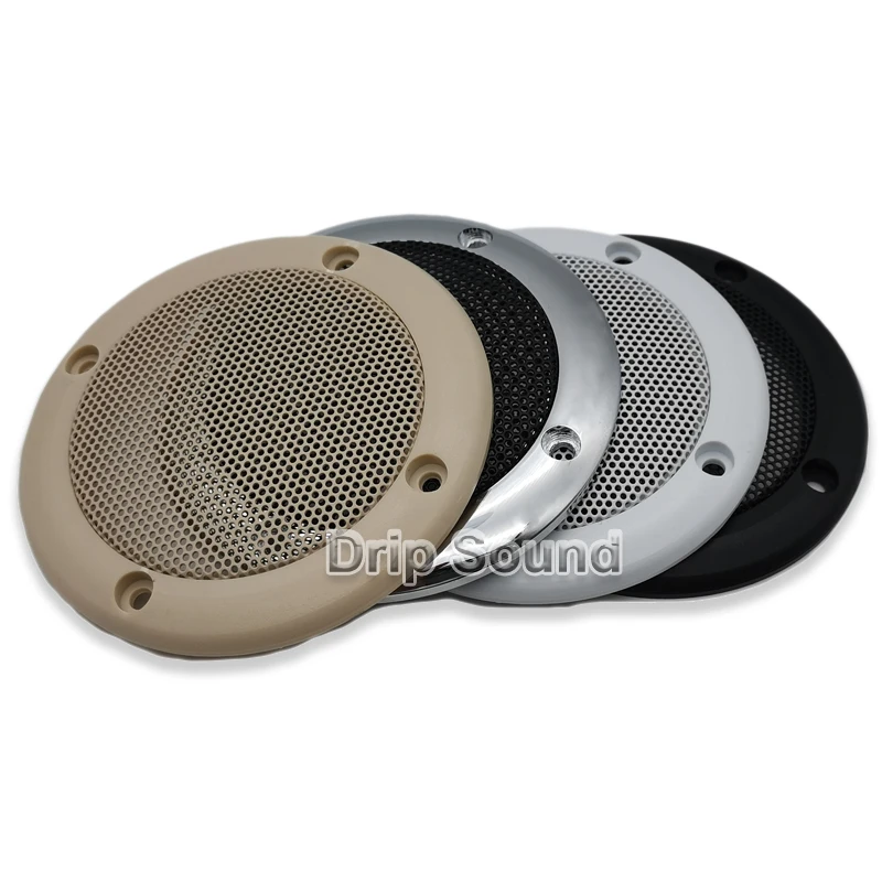 

For 3.5" inch Car Audio Speaker Conversion Net Cover Decorative Circle Metal Mesh Grille Protection #Silver/beige/Black