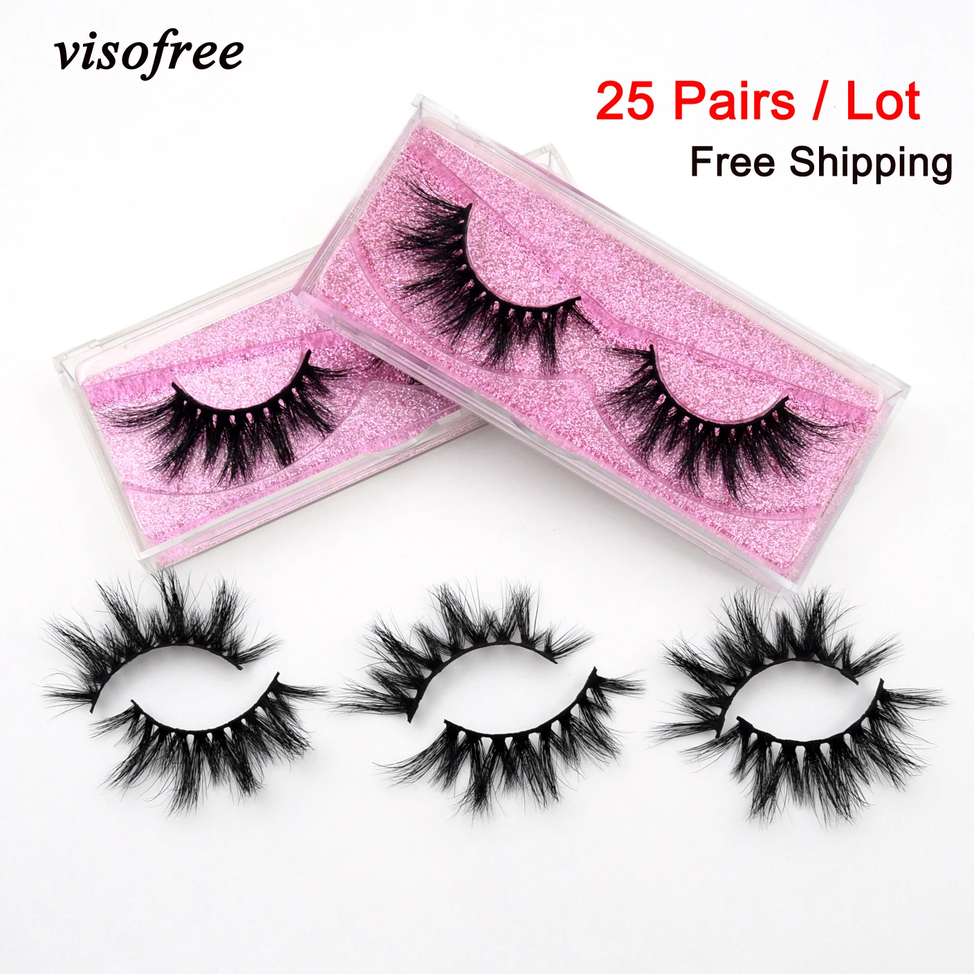 

25 pairs/lot visofree mink lashes makeup 3d Wispy eyelashes 100% cruelty-free dramatic soft lashes fluffy mink eyelashes cilios