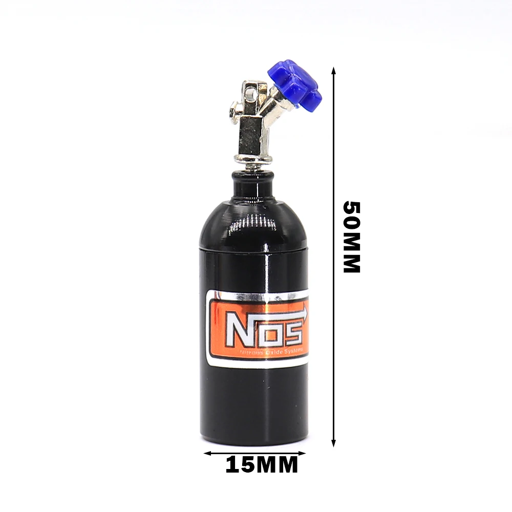 Ajrc 1/10 Simulation Climbing Car Universal Decorative Parts Nos Metal Simulation Nitrogen Bottle With Fixed Chain