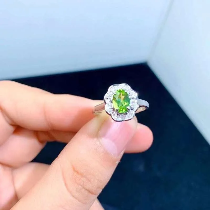 Gemicro Natural Olivine and Peridot  Ring 925 Silver Producer Wholesale Price Concessions Peridot