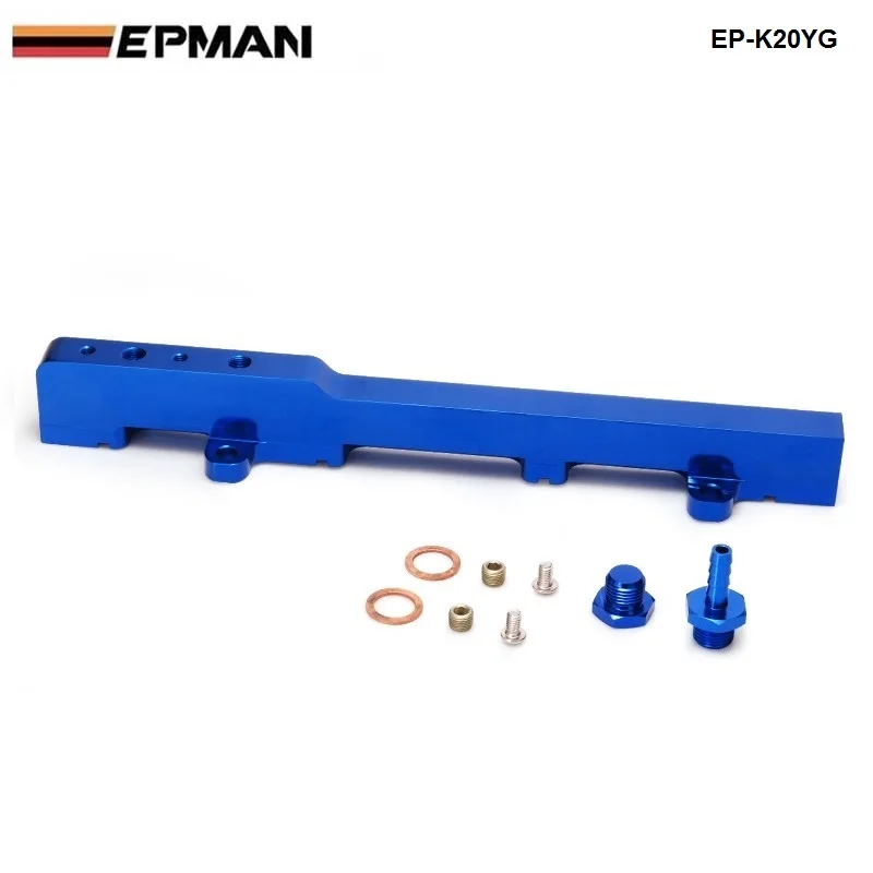 For Honda K-Series K20 DC5 EP3 Jdm Race Billet Aluminum High Flow Fuel Rail Assembly Blue EP-K20YG