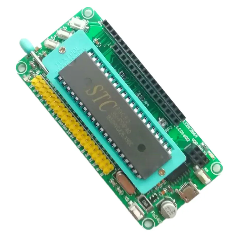 51 Single Chip Microcomputer Minimum System Board STC89C52RC Supports USB Download with LCD1602/12864 Interface