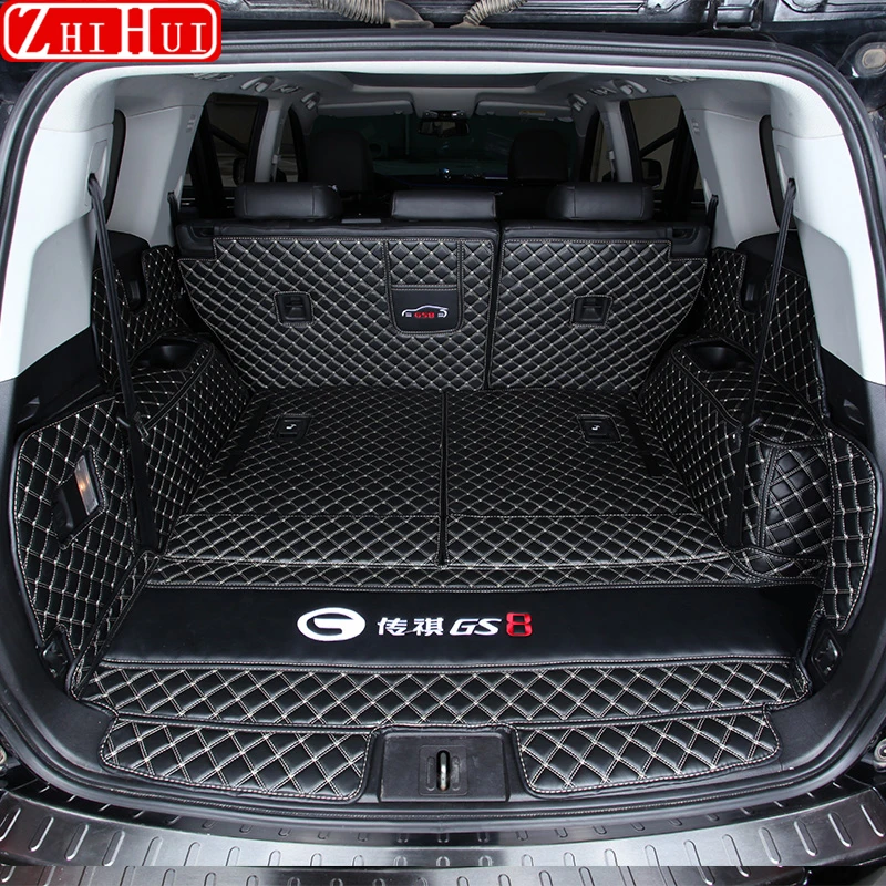 

For Trumpchi GS8 2017-2023 GAC 2024 Car Trunk Protection PU Leather Mat Catpet Interior Modification Cover Part Auto Accessories