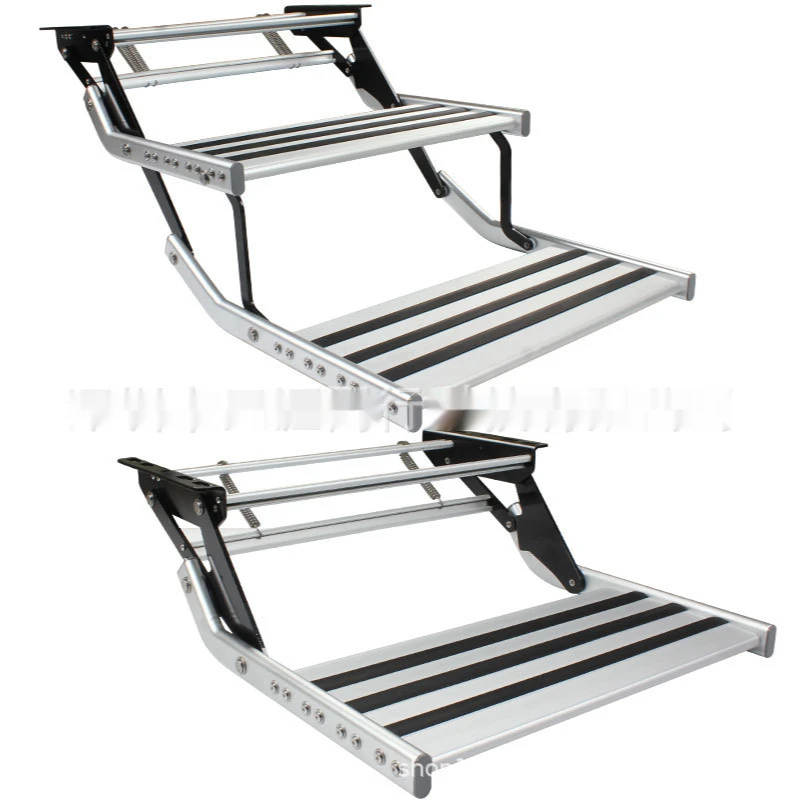 

Aluminum Alloy Antiskid Motorhome Manual Pedal Step Telescopic Steps Ladder Portable Single/Double Step Folding Step Ladder