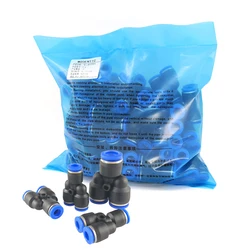 100pcs 50 개/갑 많은 PY 공압 피팅 공기 피팅 Y 유형 3 방향 4mm 6mm 8mm 10mm 12mm 튜브 퀵 푸시 인 커넥터