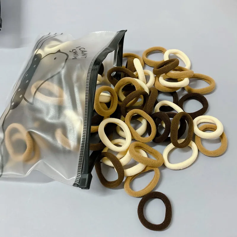 50 teile/satz Mädchen 3 cm Bunte Haar Gummibänder Baby Scrunchies Pack Elastische Haar Krawatten Für Kinder Weiß Haar Ringe gum Stirnband – Detail 9