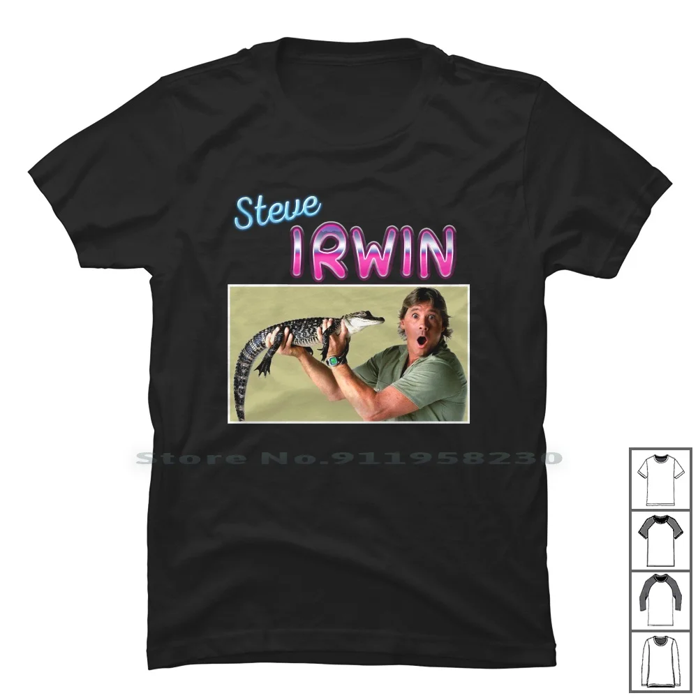 Steve Irwin T Shirt 100% Cotton Crocodile Australia Hunter Aussie Steve Zoo Win Lia Eve St