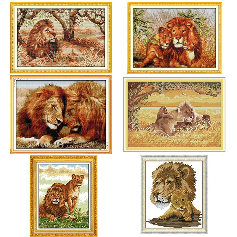 Leone Serie Punto Croce Kit FAI DA TE Modello Animale Aida 14ct 11ct Numero di Stampa della Tela di canapa Ago da Ricamo Kit Decorazione Della Casa