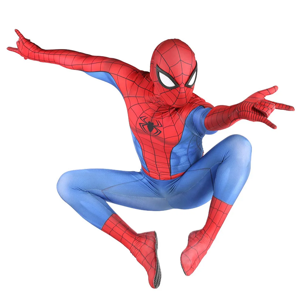 Spiderman Cosplay fantasia para adulto, PS4 clássico Bodysuit, Zentai Halloween traje, Spandex super-herói macacão, fantasia Catsuits, vestir-se