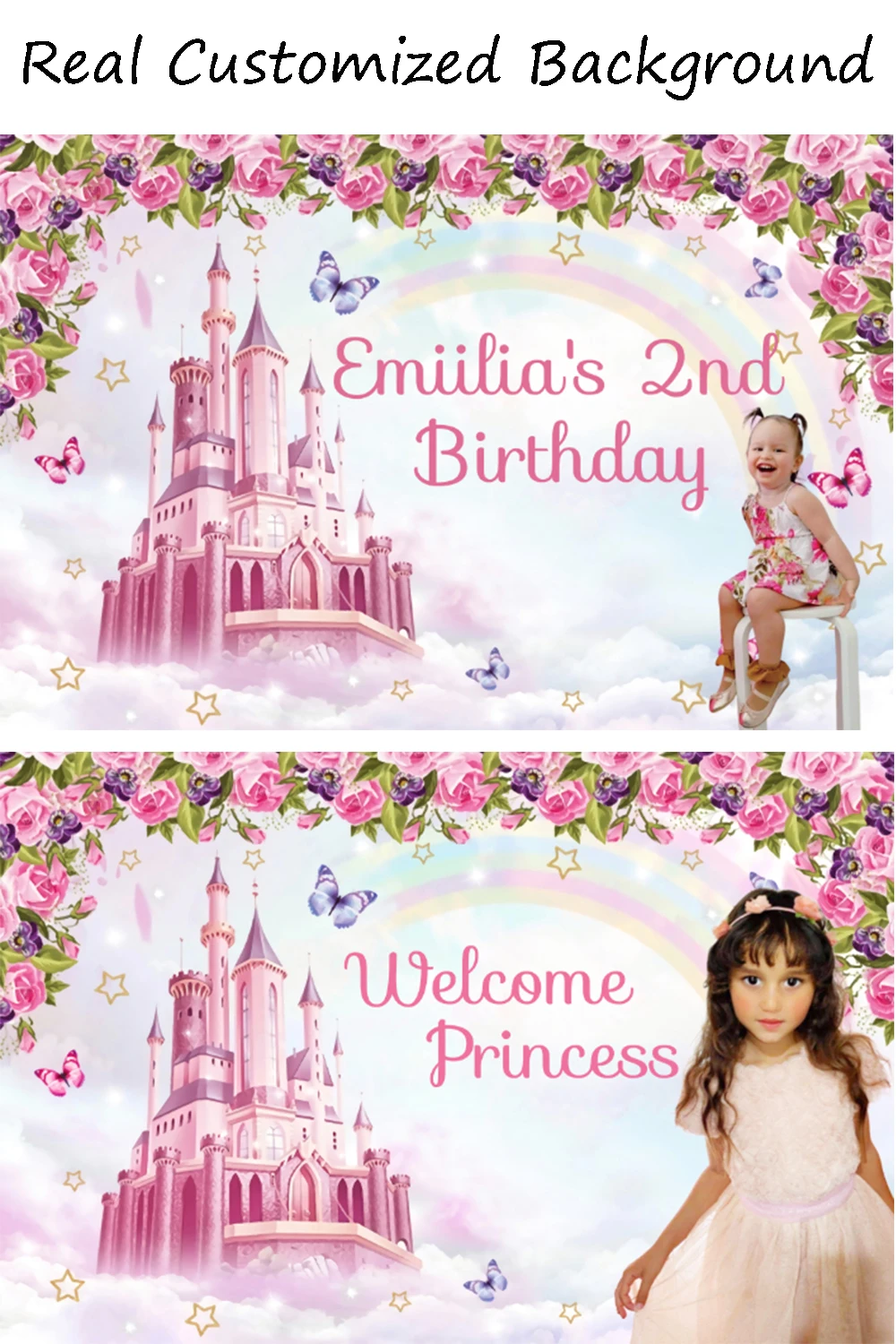 Dreamy Castle Princess Girl 1st Birthday Boho Backdrop For Photography Unicorn Carriage Baby 1st Birthday Baby Shower Background