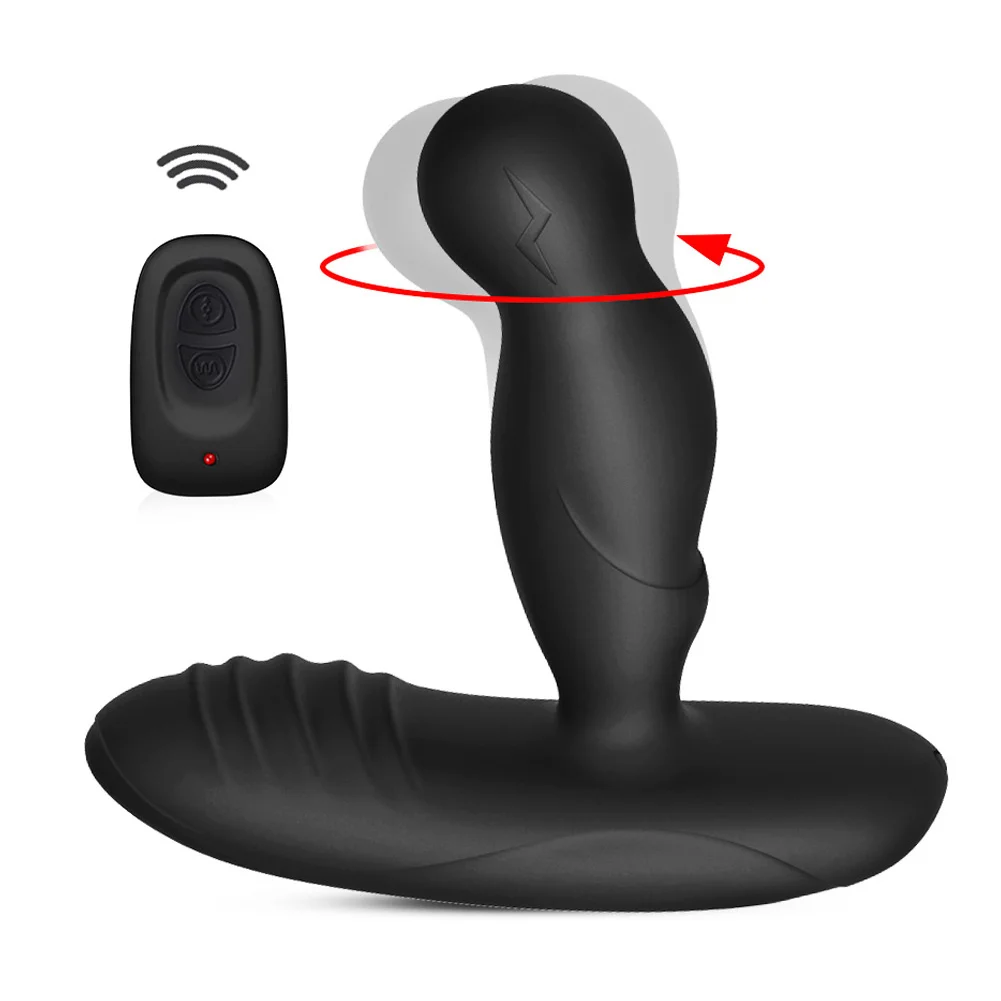 

360° Rotating Anal Butt Plug Vibrator Silicone Male Prostate Massager Heating G-Spot Stimulate Anus Vibrating Sex Toy for Men