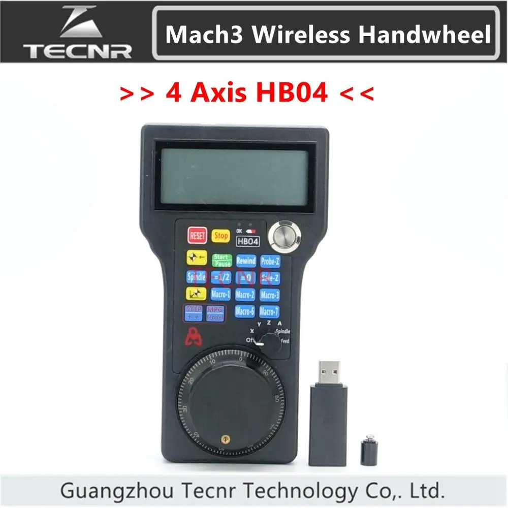 CNC Mach3 MPG pendant wireless handwheel 4 axis pulse 50PPR optical encoder generator HB04 WHB04 for cnc router