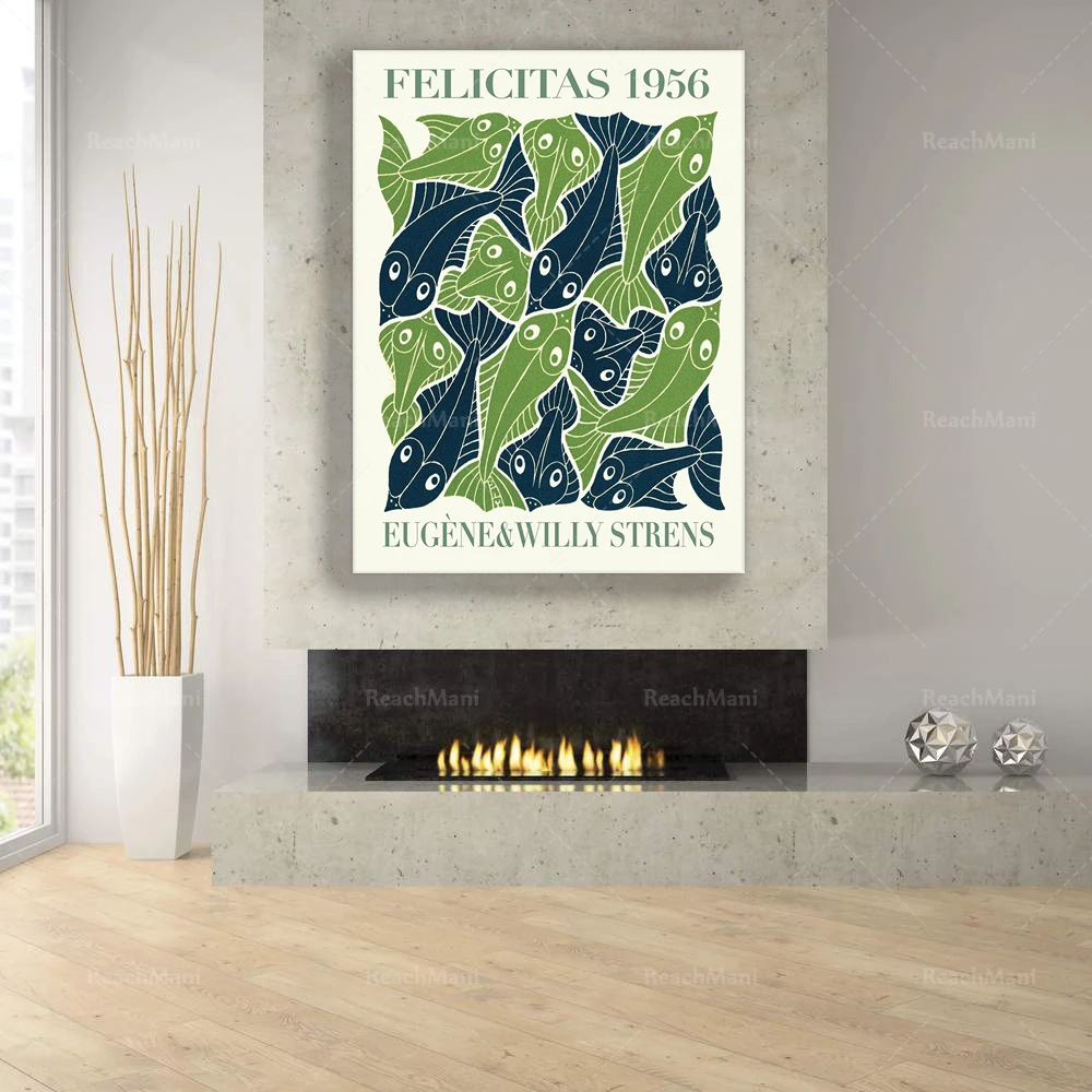 Exhibition Poster Escher Print Museum Print Black & White Art Print Replica
