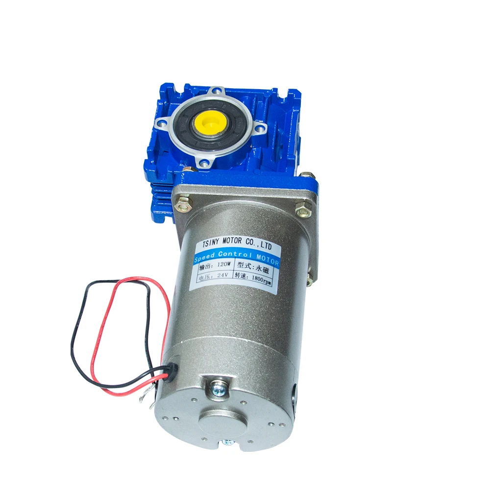 High-torque DC Worm Gear Motor DC 12V 24V 90V 220V 120W/250W RV030 040 Gearbox DC Permanent Magnet Motor