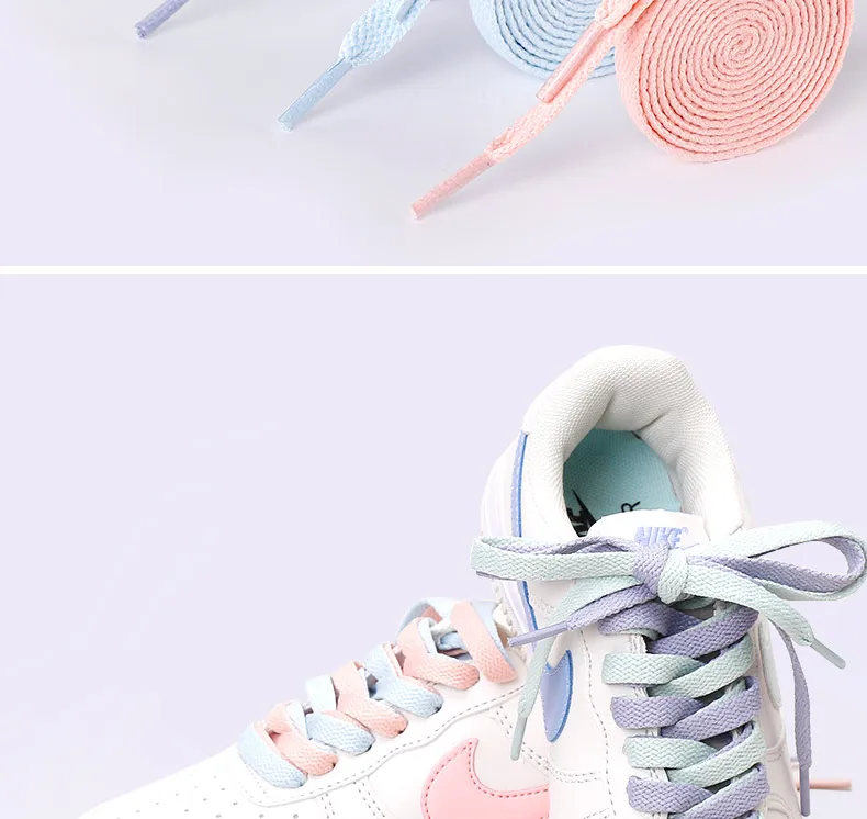 1 Pair 4 Colors Air Force One Sneakers Shoelaces AF1/AJ Shoe Laces Cotton Flat Shoe Lace 120/140/160 CM Laces for Shoes Shoestri