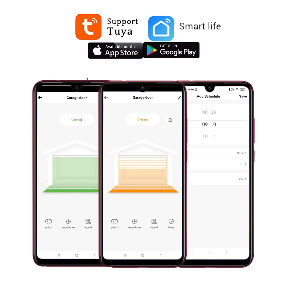 Tuya Smart WIFI 2.4G Garage Door Opener Controller Open & Close by Phone APP And 433 Remote Compatible Alexa & Google Home