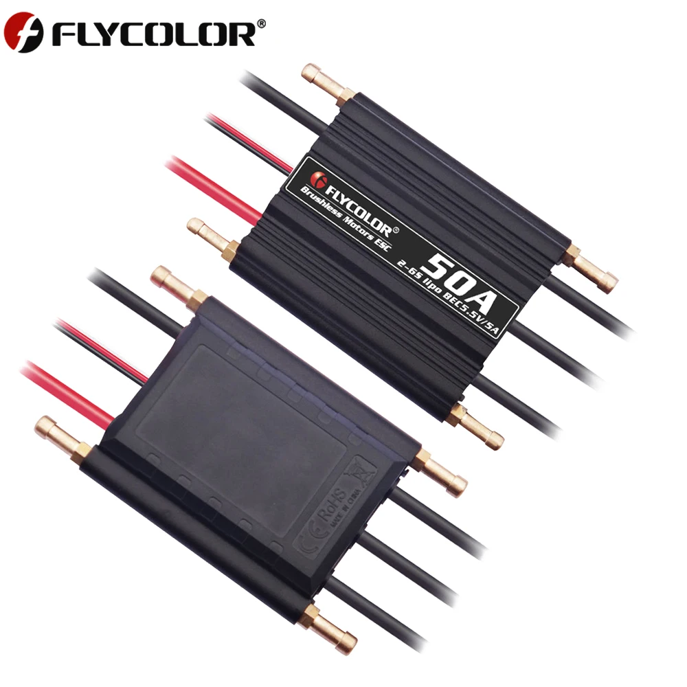 Flycolor 50A 70A 90A 120A 150A 2-6S Chống Thấm Nước Không Chổi Than ESC Điều Khiển Tốc Độ 5.5V/5A BEC programme Thẻ Cho Xe Đua Thuyền Đồ Chơi