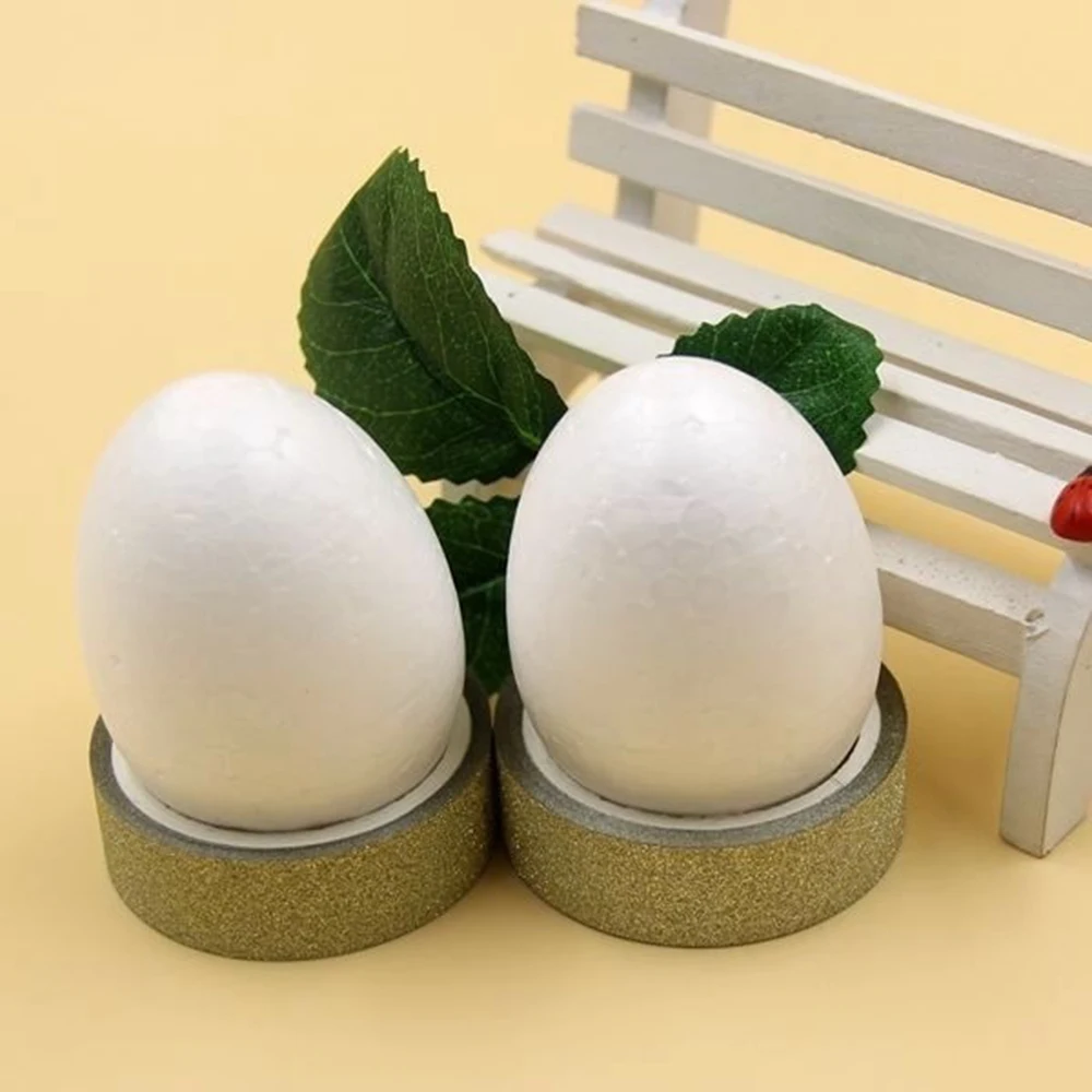 흰색 거품 계란 고체 모델링 폴리스티렌 스티로폼 거품 공 계란 모양 DIY 축제 장식 어린이 선물, 1/5/10 개