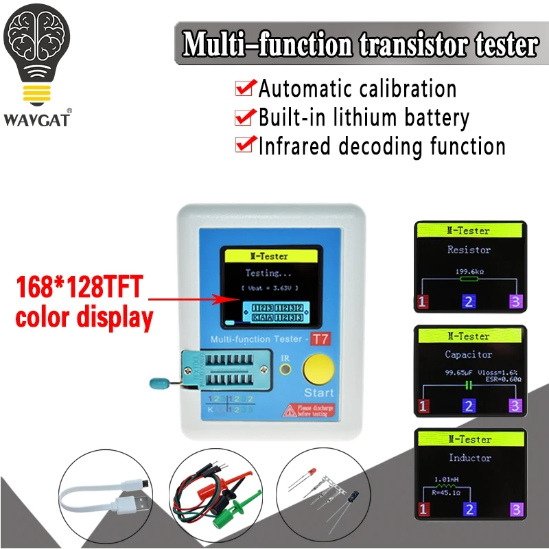 Transistor tester LCR-TC full color screen graphics display finished LCR-T7