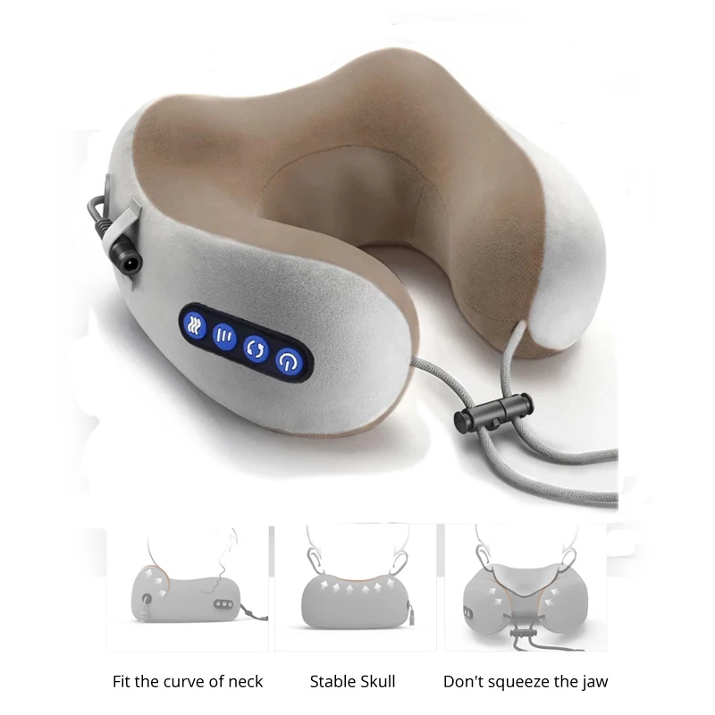 Multifunctional Portable U Shaped Electric Neck Massager Pillow  Shoulder Cervical Outdoor Home Car Relaxing Massager