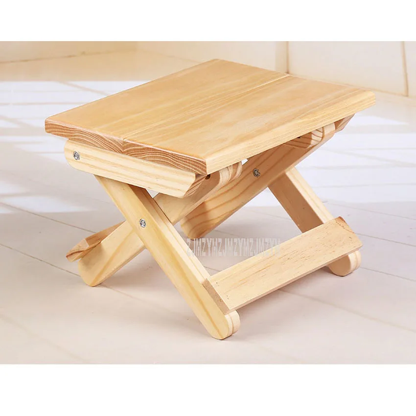 Nordic Solid Wood Foldable Leisure Stool Portable Household living Room Pine Wood Wooden Square Low Stool Outdoor Fishing Stool