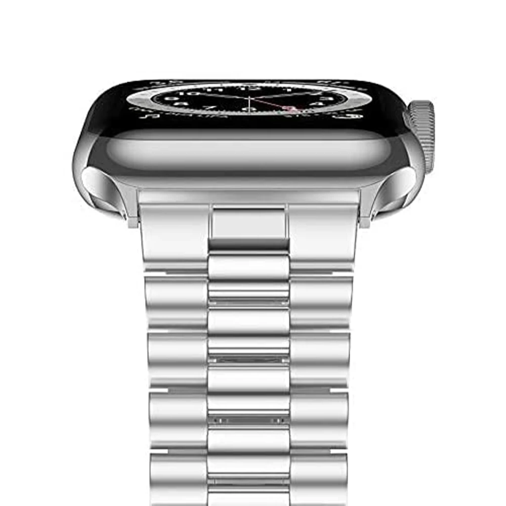 

Ремешок металлический для Apple Watch 7 Band 41 мм 45 мм, браслет для iwatch 7 6 5 3 40 мм 44 мм, браслет из нержавеющей стали