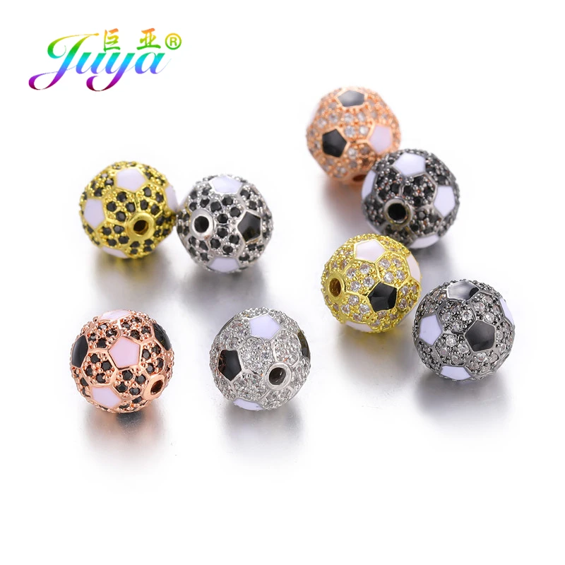 Juya DIY Metall-Kugelperlen, Micro-Pave-Hohlkugel-Charm-Perlen für Frauen, Natursteine, Armbänder, Ohrringe, Schmuckherstellung – Detail 4