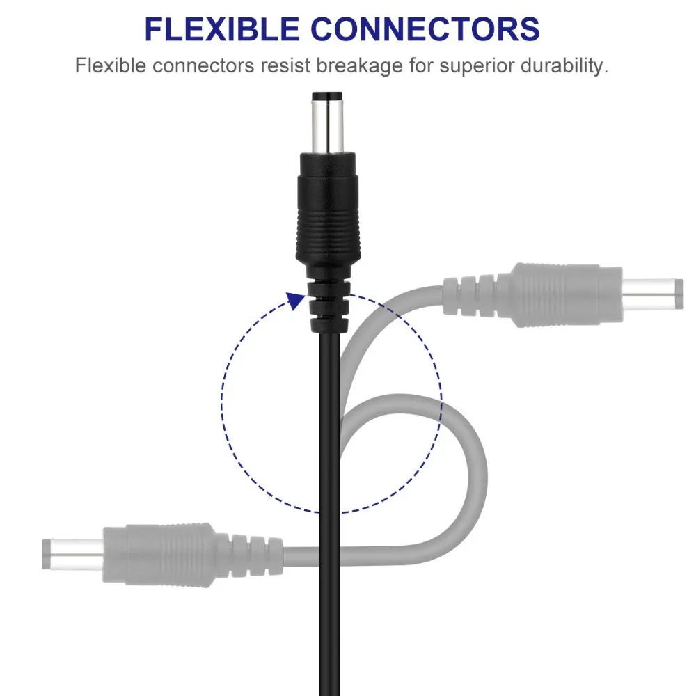 White Black DC 12V Extension Cable 2.1*5.5mm 1m 2m 3m 5m 10m Female To Male Plug Power Extend Wire For CCTV Camera LED Strip