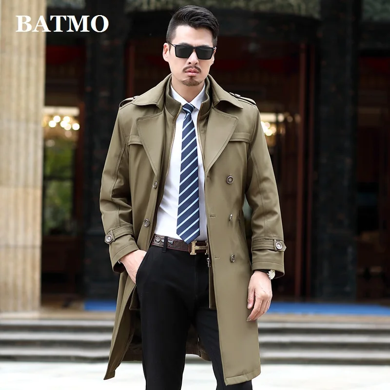 

BATMO 2021 new arrival winter&autumn high quality wool thicked trench coat men,men's long wool jackets,plus-size S-XXXL