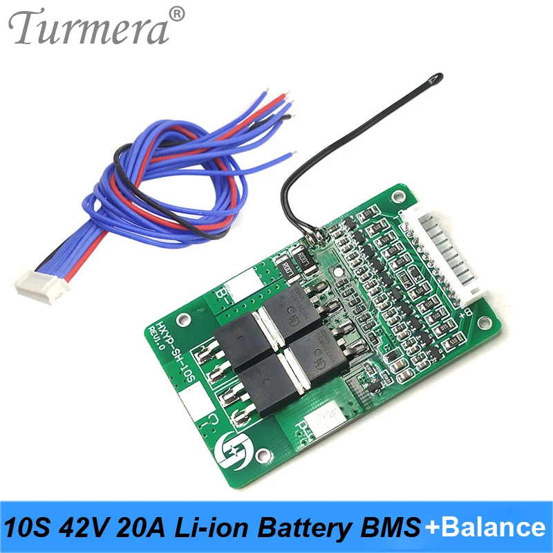 Turmera 10S 36V 42V 20A bateria litowa BMS z balansem i PTC PCM płyta ochronna do e-skuterów i akumulatorów rowerowych