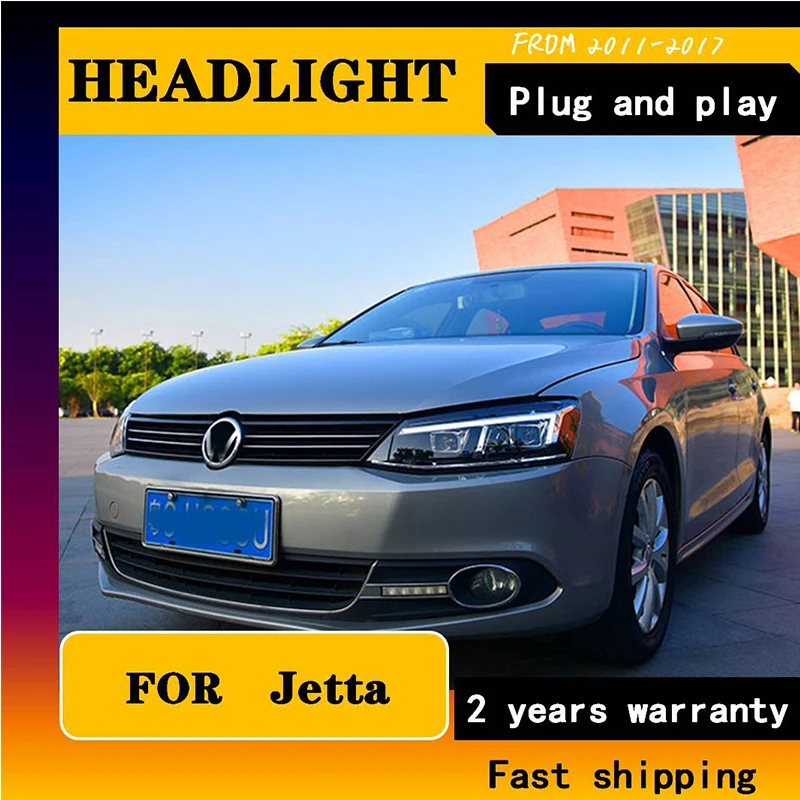 Car Styling For new VW Jetta 2011-2017 LED A8 Design Head Light LED Headlight DRL Lens Double Beam H7 HID Xenon Bi-xenon Lens