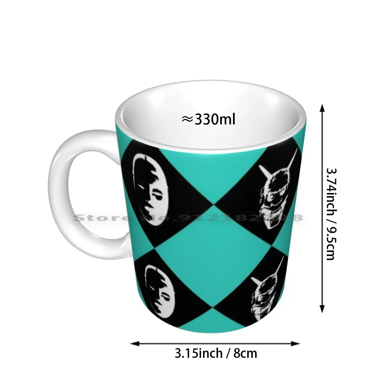 Death Parade 2.0 Ceramic Mugs Coffee Cups Milk Tea Mug Death Parade Heaven Hell Demon Elevator Pattern Black And White Black