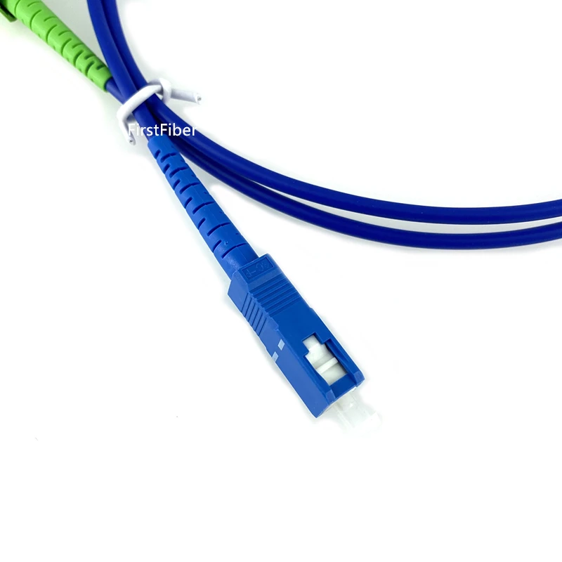 1m  SC APC TO SC UPC Armored  Patch Cable SC blue Fiber Patch cord ,optical  jumper Simplex Single Mode PVC