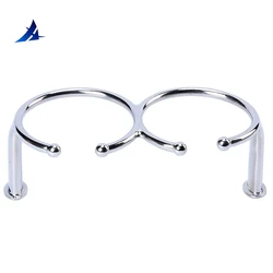 Accesorios para barcos, soporte para bebidas, acero inoxidable 316, pulido, doble anillo