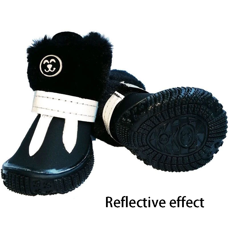 Shoes For Dogs Winter Super Warm For Small Dogs Snow Boots Waterproof Fur Non Slip Chihuahua Shoes Reflective Dog Cover Product