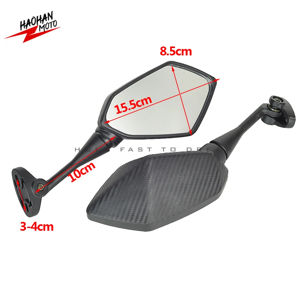 For Yamaha YZF R1 R6 R25 R15 R125 R3 R1S R1M FZ6R Mirrors Motorcycle Scooter Rear View Mirror Carbon Look