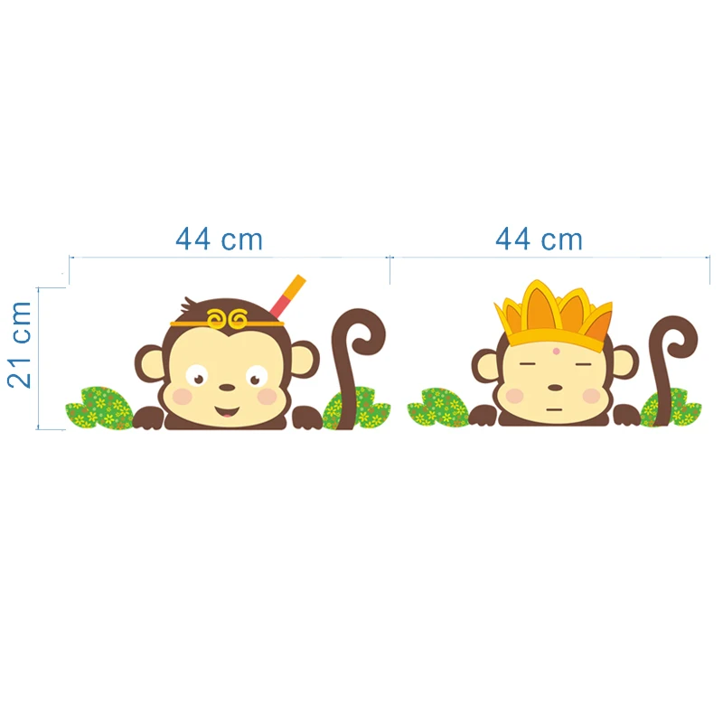 Naughty Baby Monkey Cosplay chiński mnich naklejka na ścianę do dekoracji domu Diy kreskówka malowidło ścienne z motywem zwierzęcym naklejka do dziecięcego pokoju sztuki