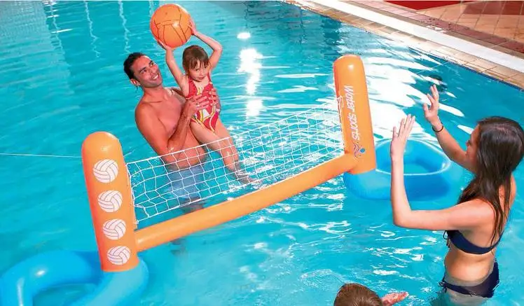 Inflável piscina brinquedo inflável flutuante voleibol rack de voleibol de água líquido adulto jogo de água flutuante voleibol