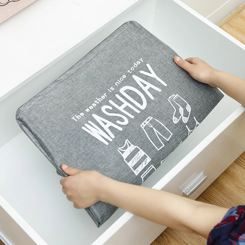 Super Large Laundry Basket 75L Folding Storage Laundry Hamper With Drawstring Cover Water-Proof Linen Toy Clothes Storage Basket