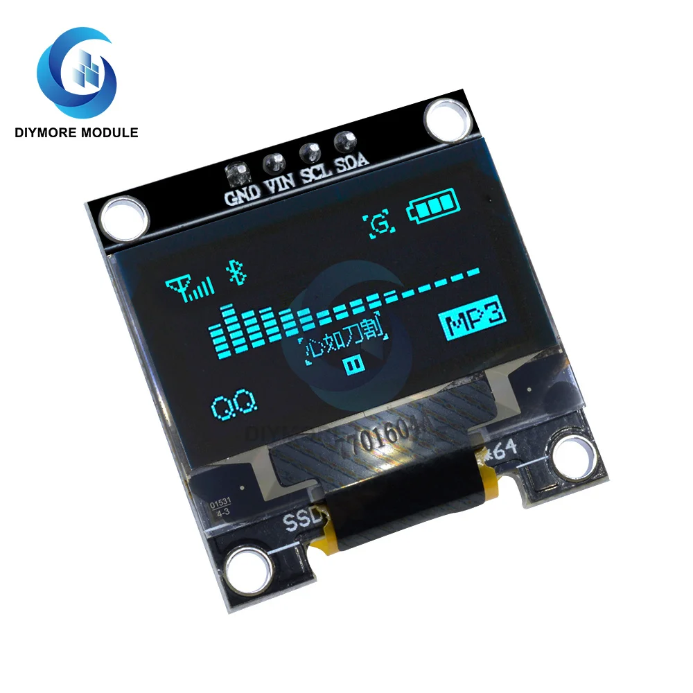 0.96 Inch 128*64 Oled Display Module Blauw/Wit/Geel SSD1306 Driver Controller Lcd Scherm Iic I2C interface 4 Pin Voor Arduino
