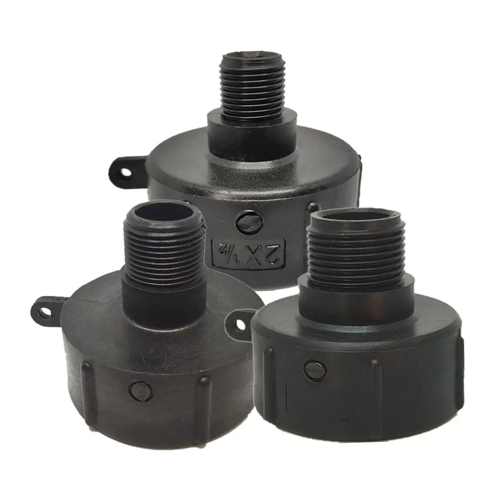 Adaptador plástico do tanque do ibc 1000l ibc tote conector do tanque acessórios do tambor da tonelada preto