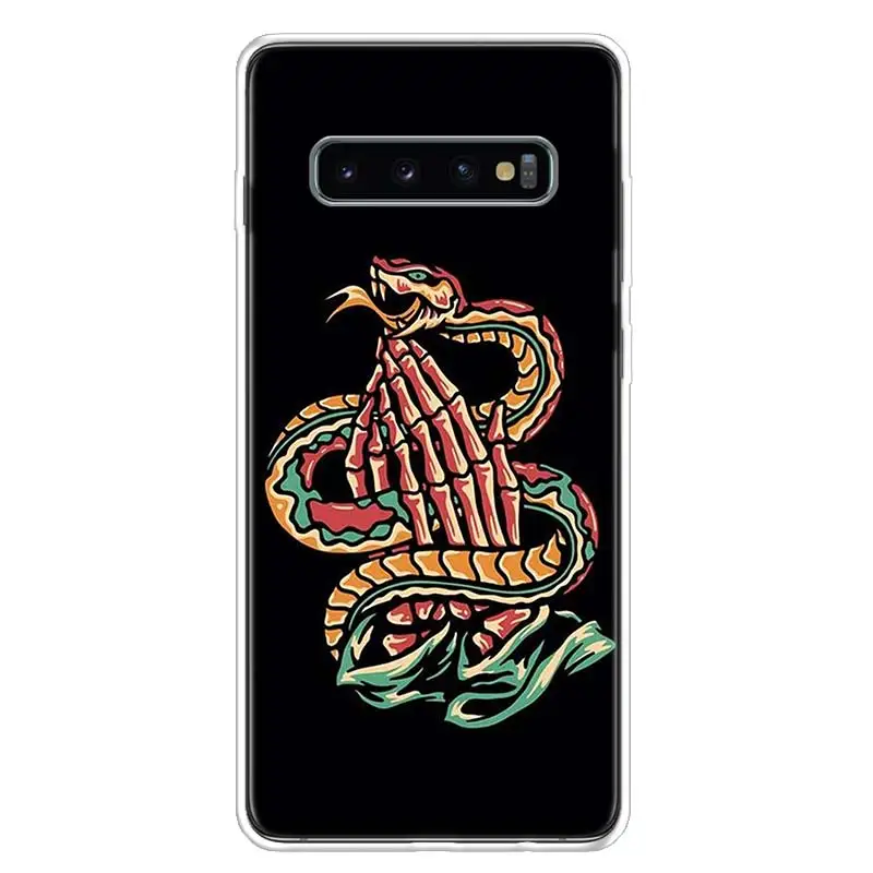 Snake Twine Fern Hand Phone Case Cover For Samsung Galaxy S10 S20 S21 S9 S8 S7 Note 10 20 9 8 FE J4 J6 Ultra Plus Lite Pro + Edg