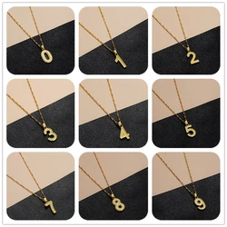 CHENGXUN Arab Number Pendant Necklace for Women Men Lucky Number Necklace Choker Collier Handmade Gold Plated Jewelry Gift