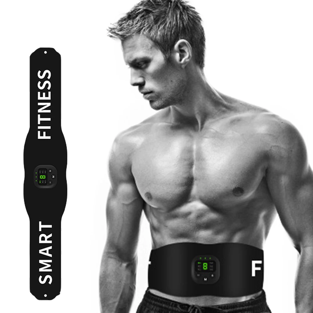 EMS Muscle Stimulator Wireless Muscle Trainer Abdomen Training Belt Fat Burner Weight Loss Stickers Body Slimming Belt Unisex